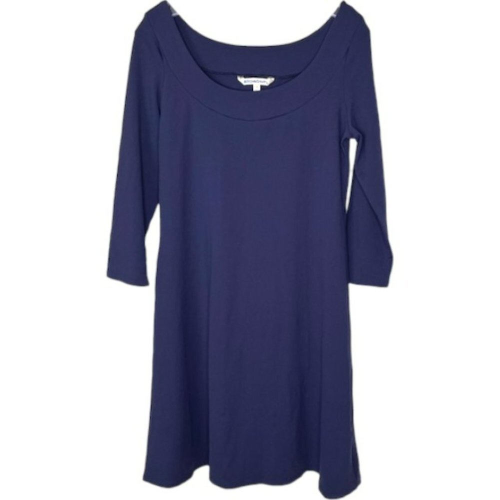 TravelSmith Popover A-Line Knit Dress - Navy Blue - S